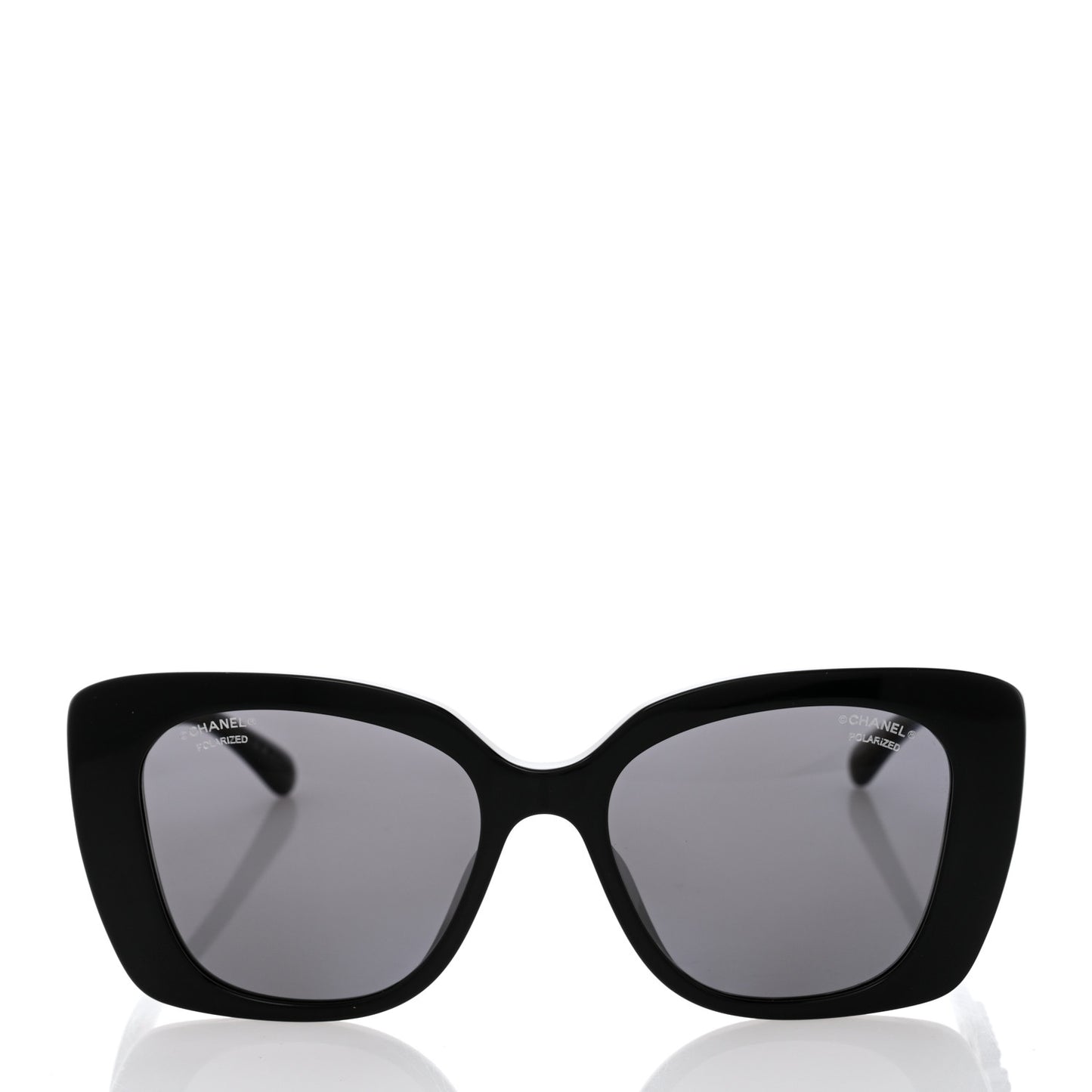 Acetate Strass Polarized Square Sunglasses 5422-B Black