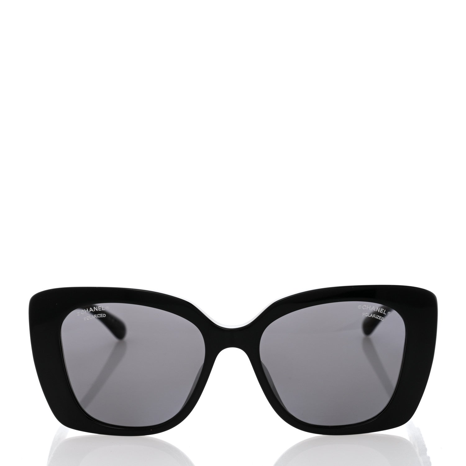 Chanel Acetate Strass Polarized Square Sunglasses 5422-B Black 2 of 8