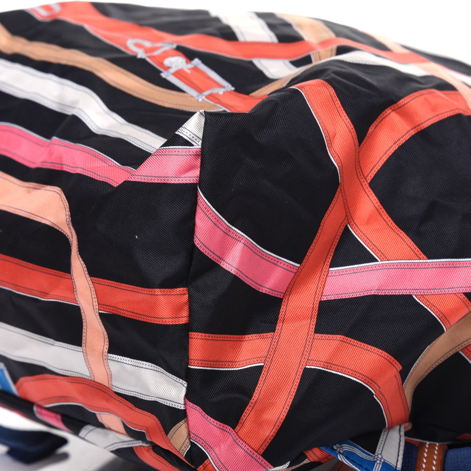Hermes Silk Barenia Cavalcadour Airsilk Backpack Black Bleu Marine Fauve 8 of 15