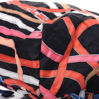 Hermes Silk Barenia Cavalcadour Airsilk Backpack Black Bleu Marine Fauve 8 of 15