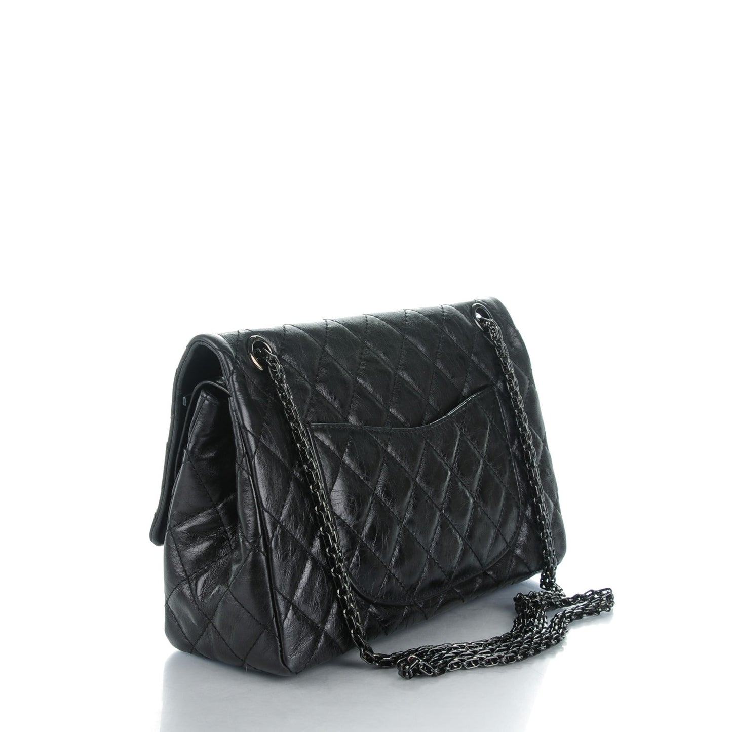 Glazed Calfskin Quilted 2.55 Reissue 226 Flap So Black