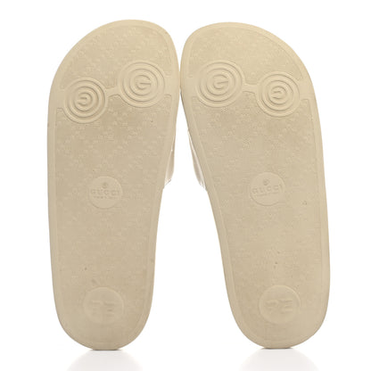 Gucci X BNF Nappa Pantoufle Bananya Womens Pool Slide Sandals 39 Mystic White 5 of 8