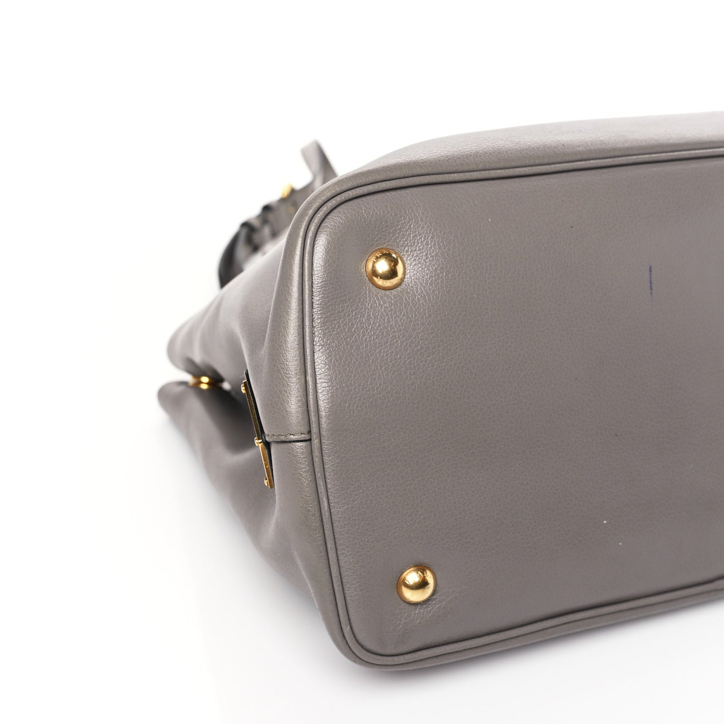 Glace Calfskin Embossed Logo Tote Argilla