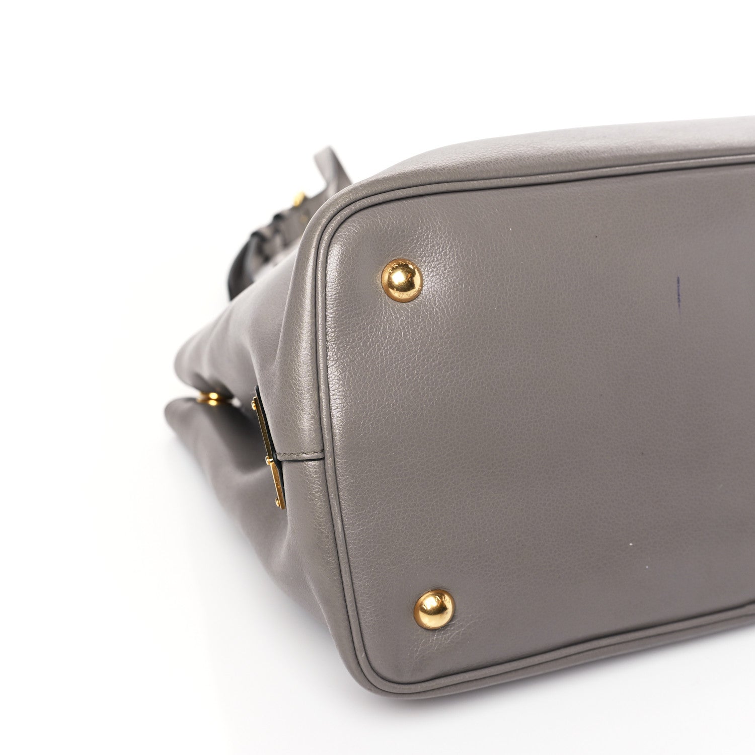 Prada Glace Calfskin Embossed Logo Tote Argilla 7 of 10