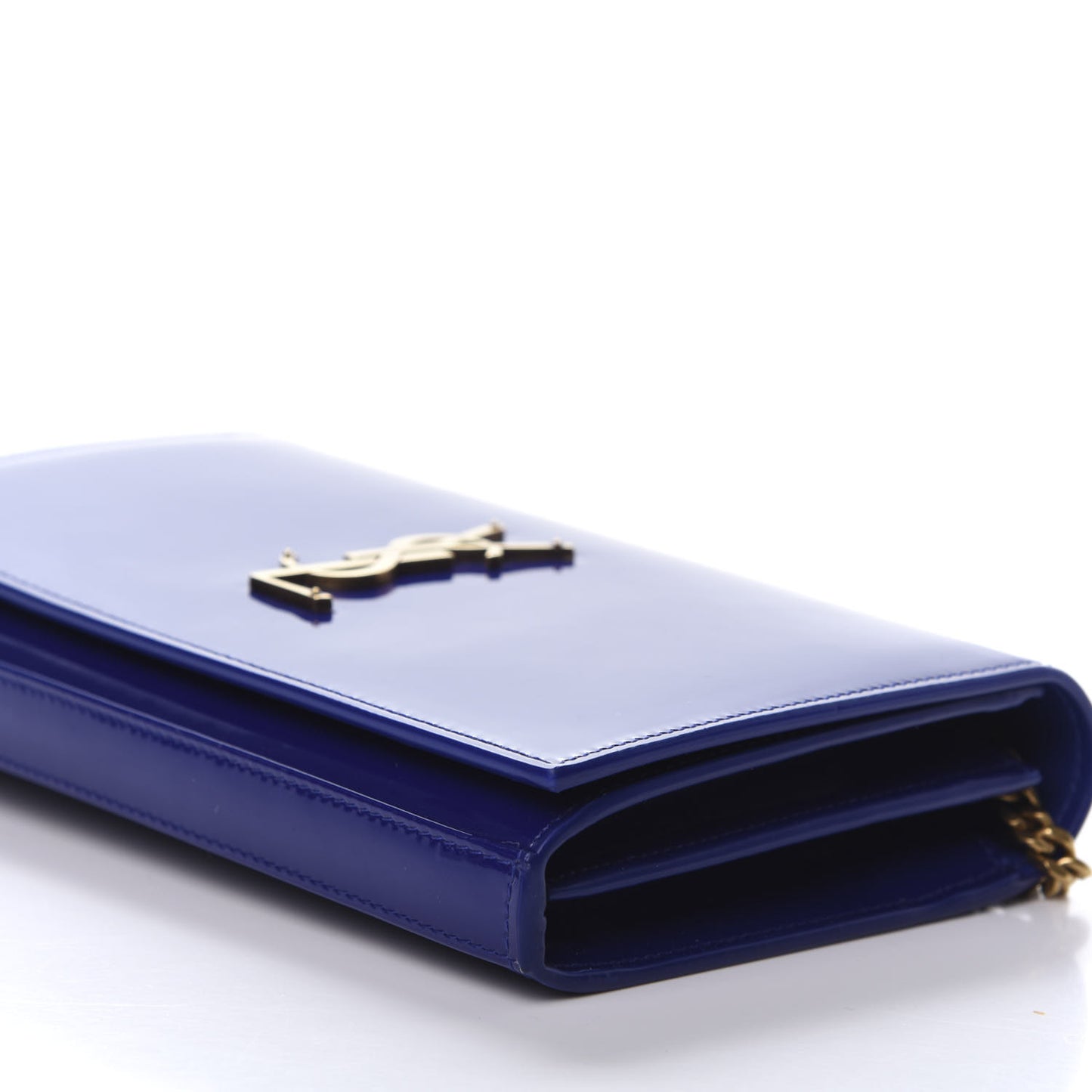 Patent Calfskin Monogram Kate Wallet On Chain Royal Blue