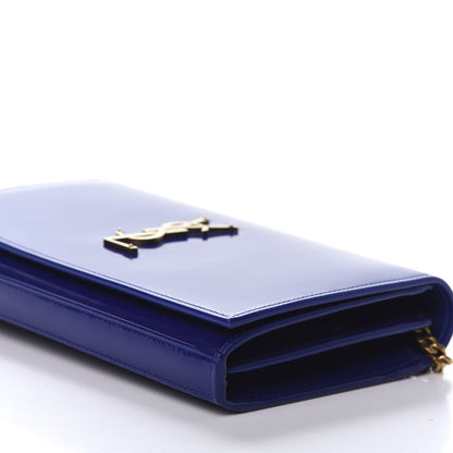 Saint Laurent Patent Calfskin Monogram Kate Wallet On Chain Royal Blue 7 of 11