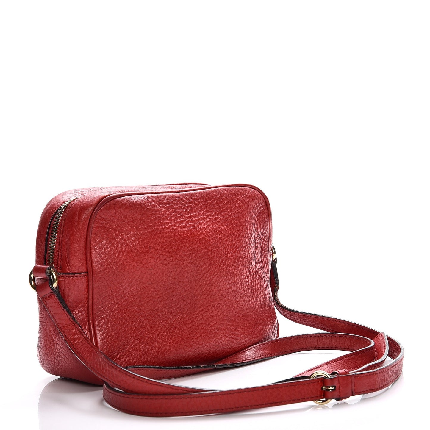 Pebbled Calfskin Small Soho Disco Bag Vibrant Red