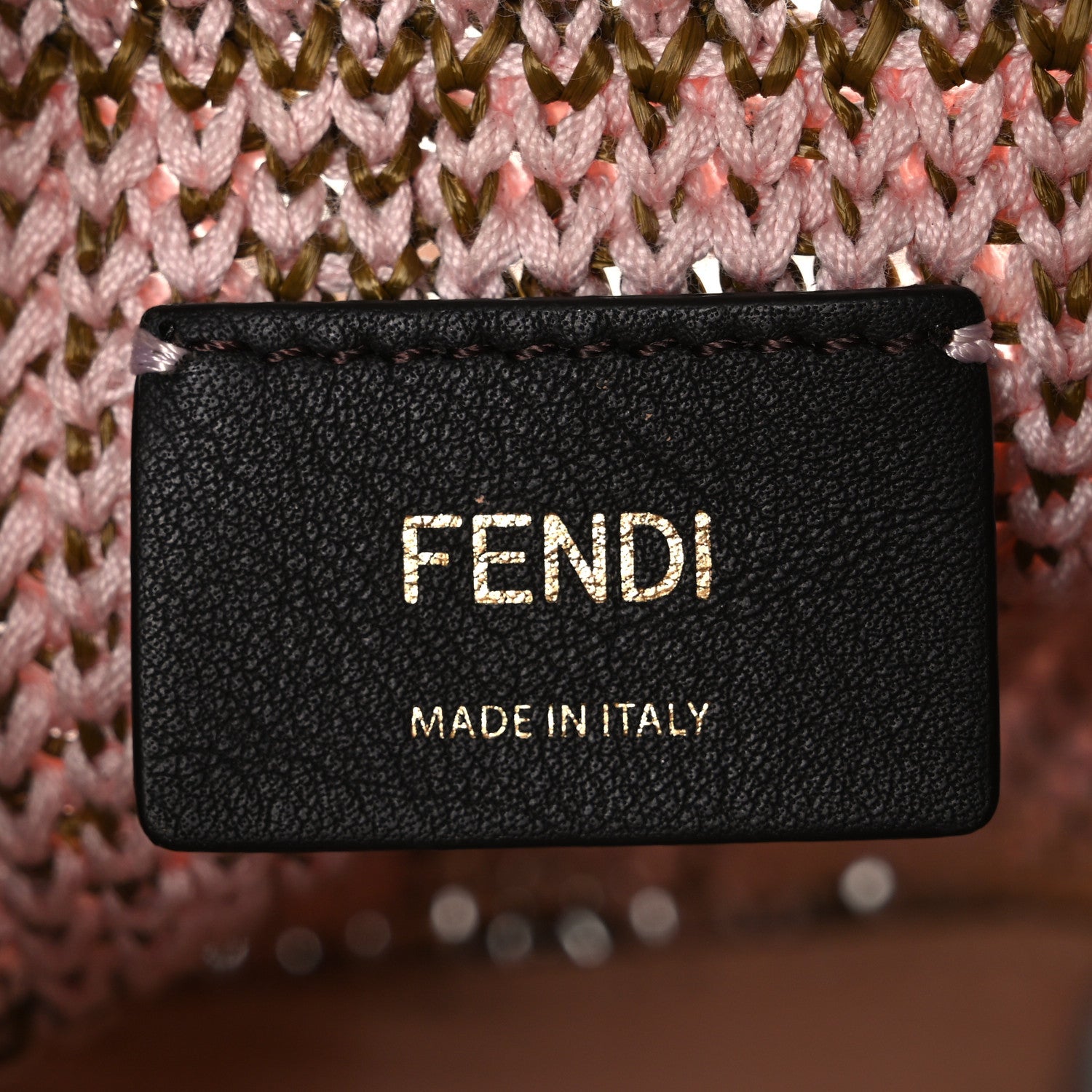 Fendi Raffia Vitello King F is Fendi FF Crochet Mini Mon Tresor Bucket Bag Natural Light Rose 6 of 12