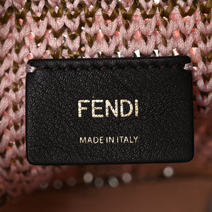 Fendi Raffia Vitello King F is Fendi FF Crochet Mini Mon Tresor Bucket Bag Natural Light Rose 6 of 12
