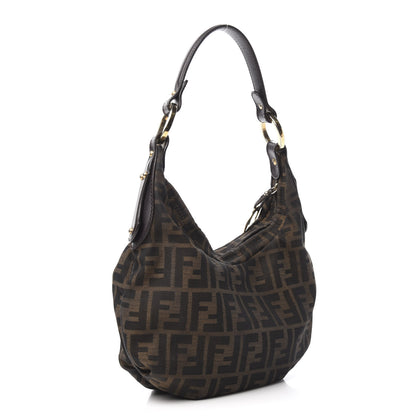 Fendi Zucca Cuoio Lucido Small Chef Hobo Tobacco Moro 3 of 10