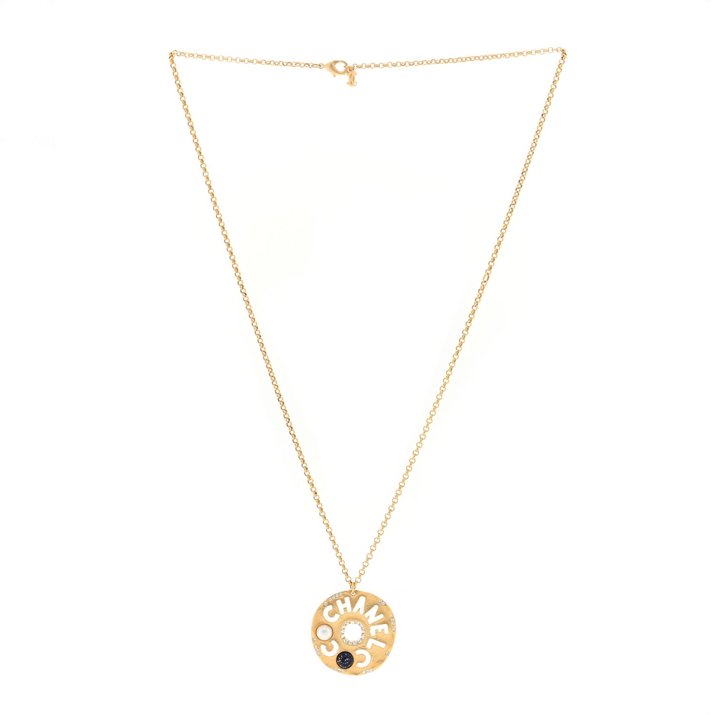 Crystal Pearl Papyrus Necklace Gold