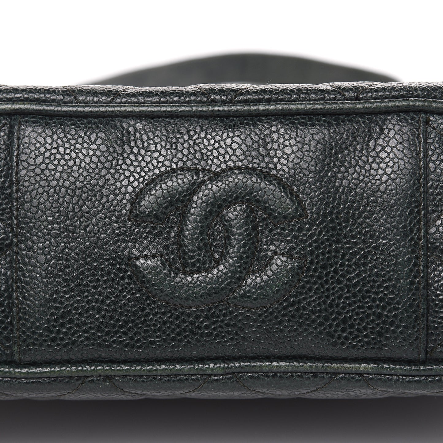 Caviar Quilted Tassel Camera Bag Dark Green