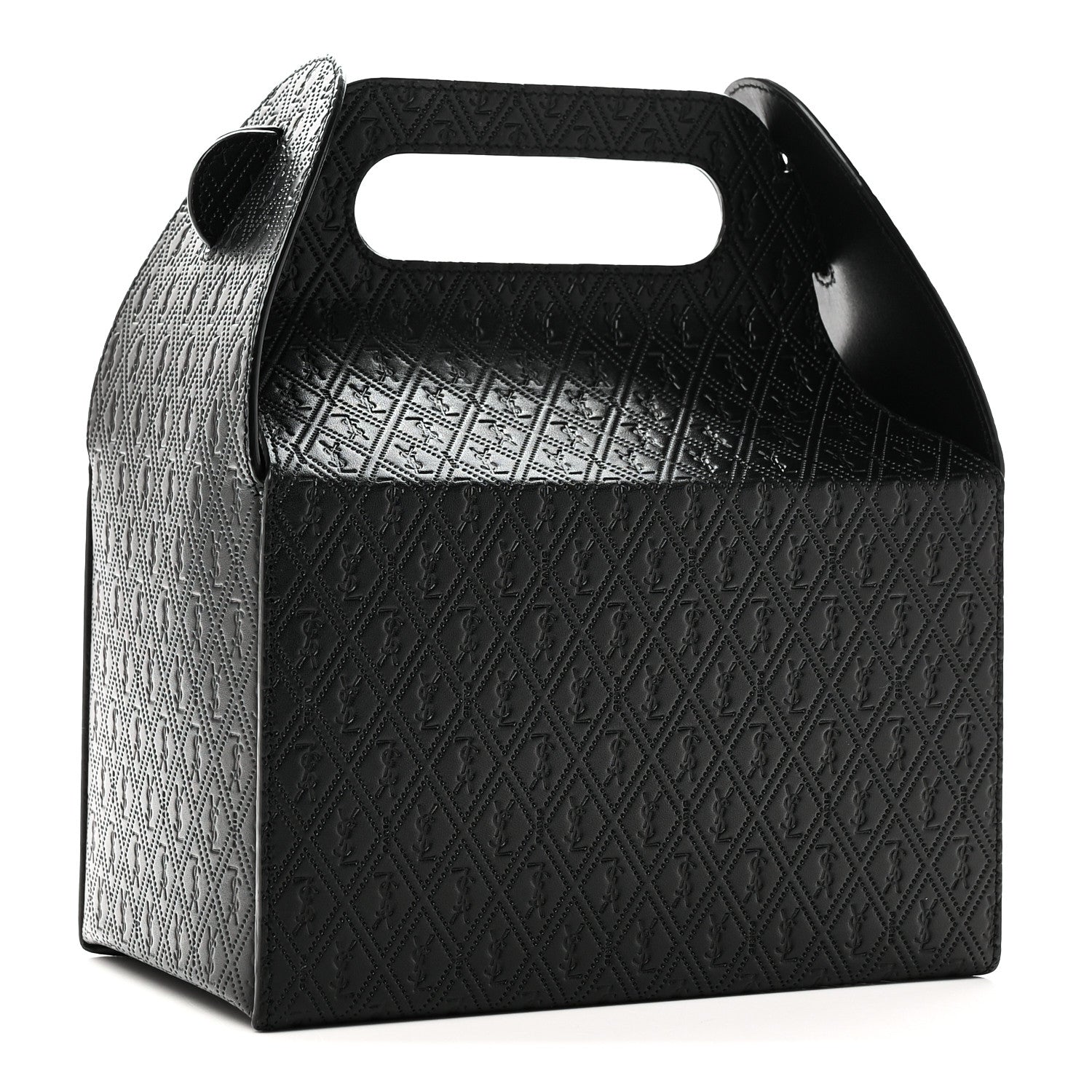 Saint Laurent Calfskin Monogram Take Away Box Black 3 of 9