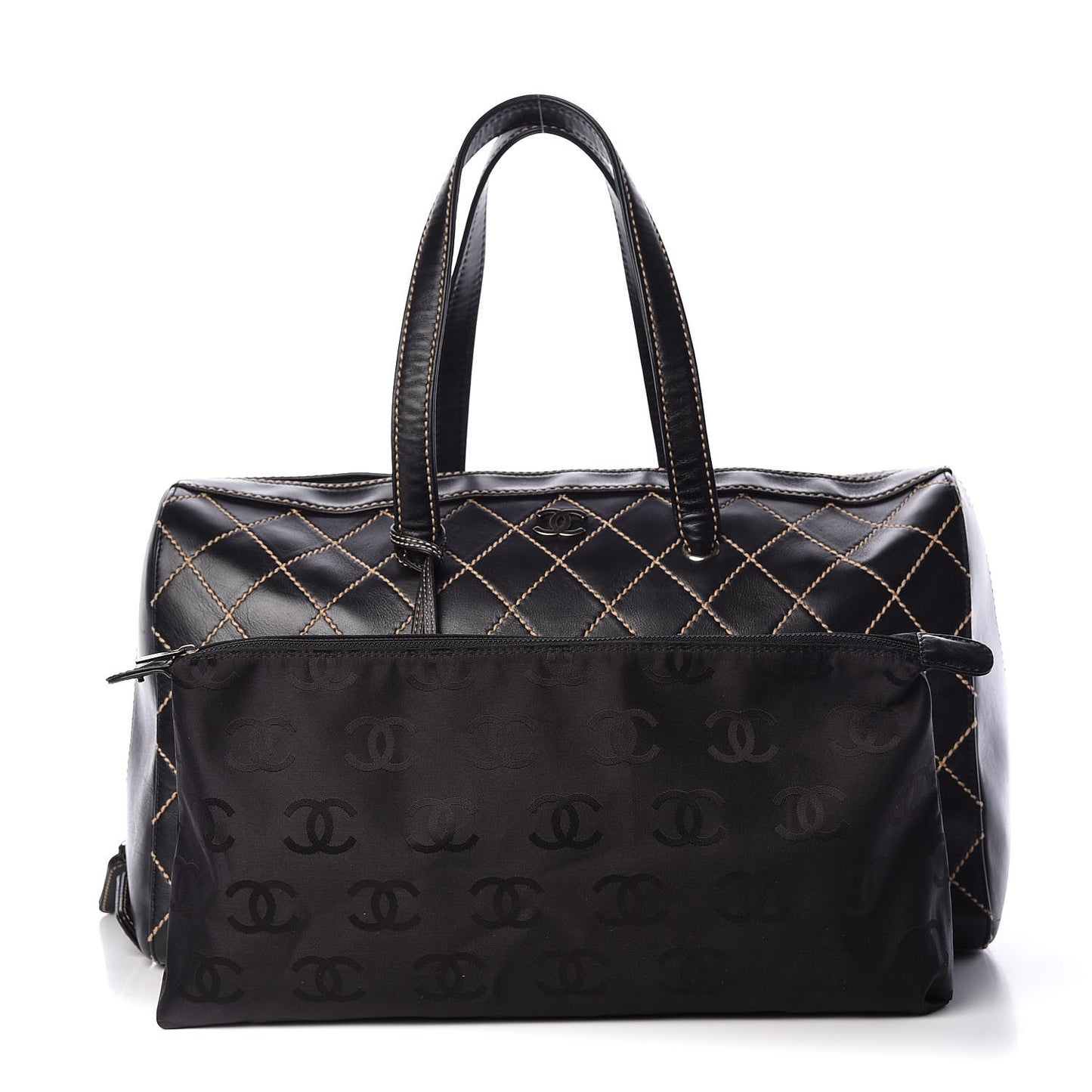 Calfskin Wild Stitch Duffel Bag Black