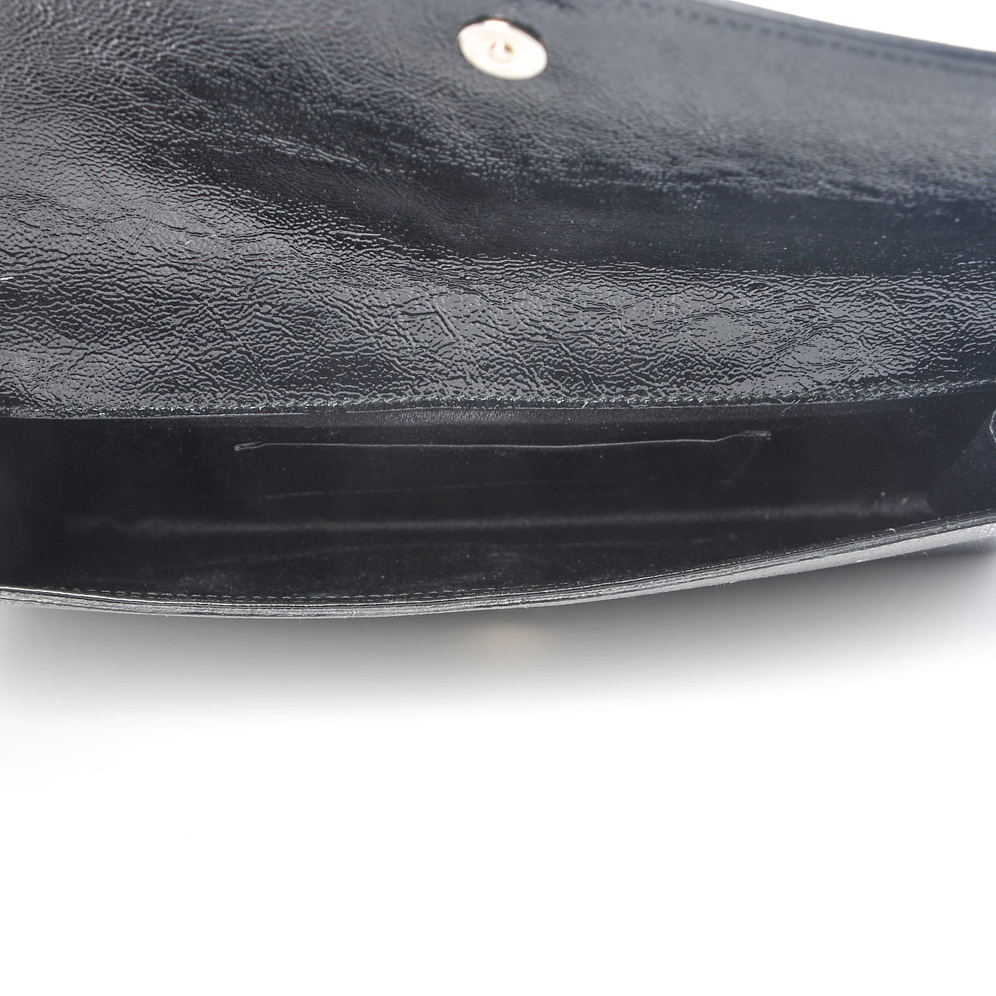 Textured Patent Monogram Small Belle De Jour Clutch Black