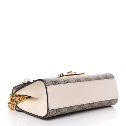 Gucci GG Supreme Monogram Studded Small Padlock Shoulder Bag White 4 of 16