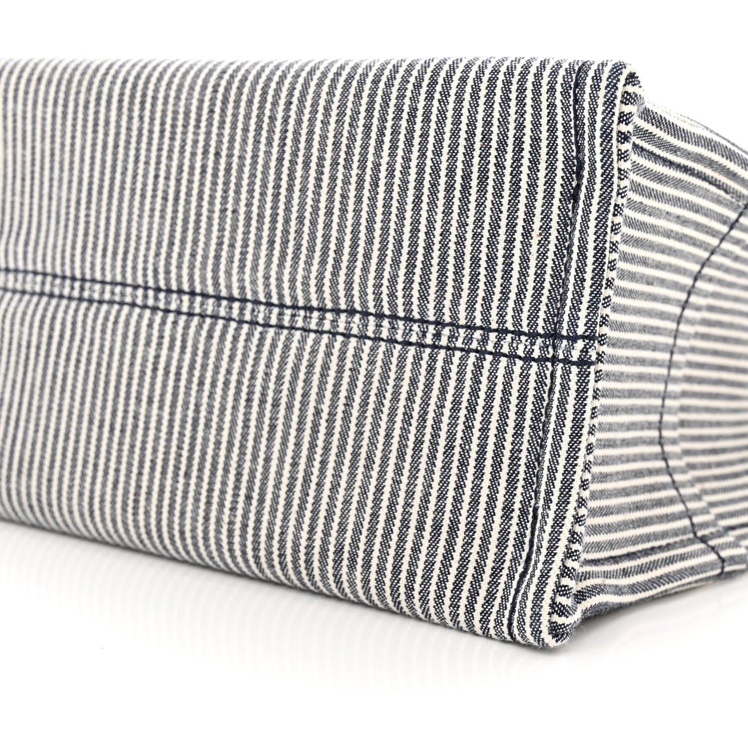 Celine Canvas Calfskin Striped Triomphe Small Cabas Thais Navy Blue 9 of 9