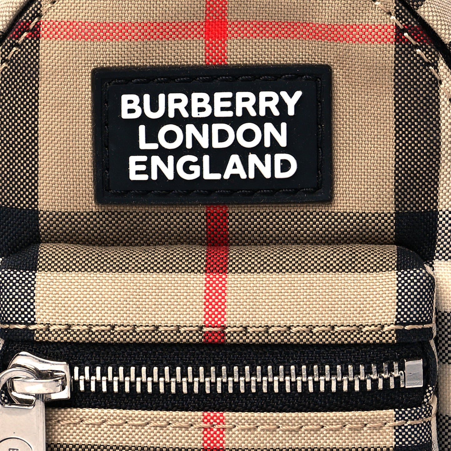 Vintage Check Backpack Key Charm Brown