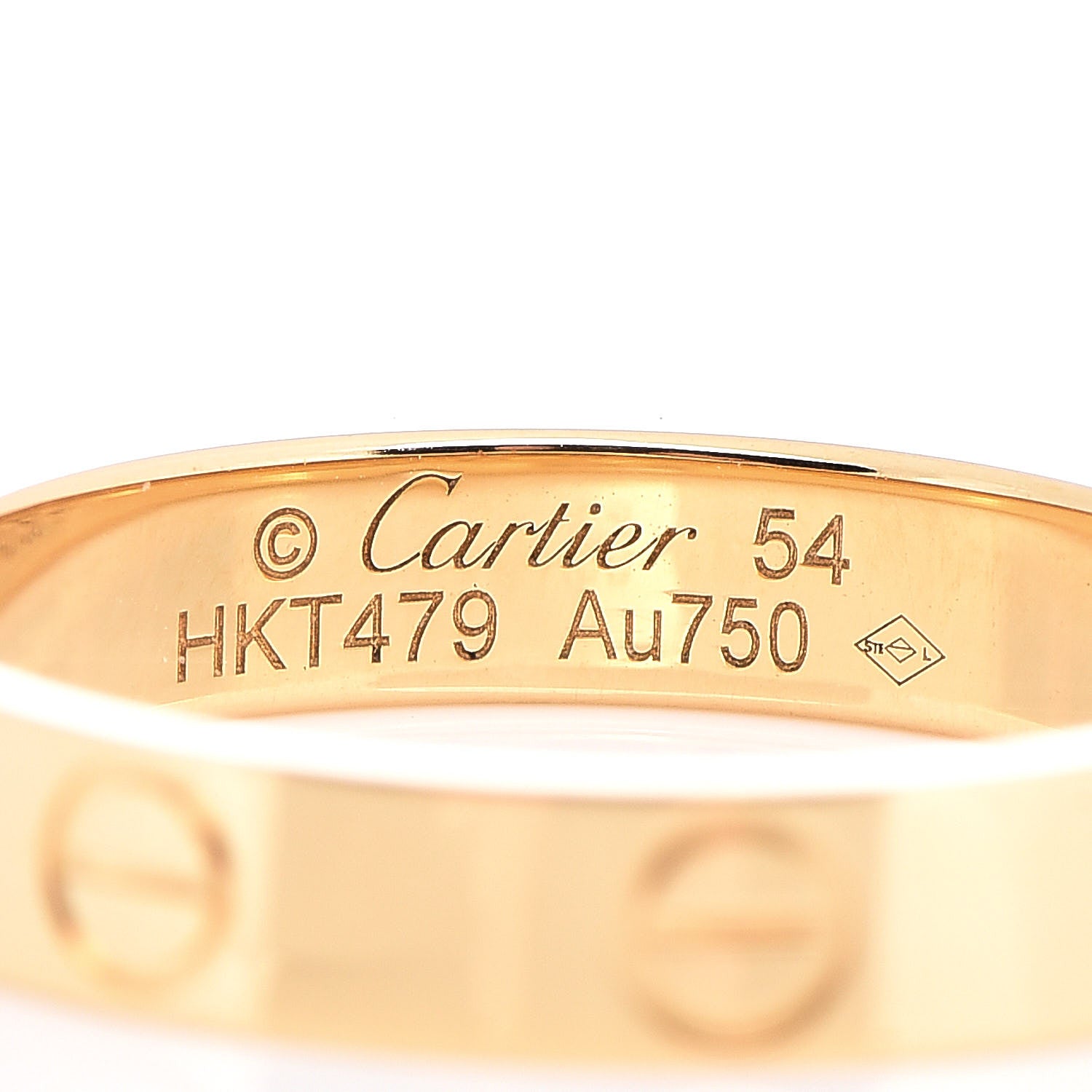 Cartier 18K Yellow Gold 3.5mm LOVE Wedding Band Ring 54 6.75 4 of 8