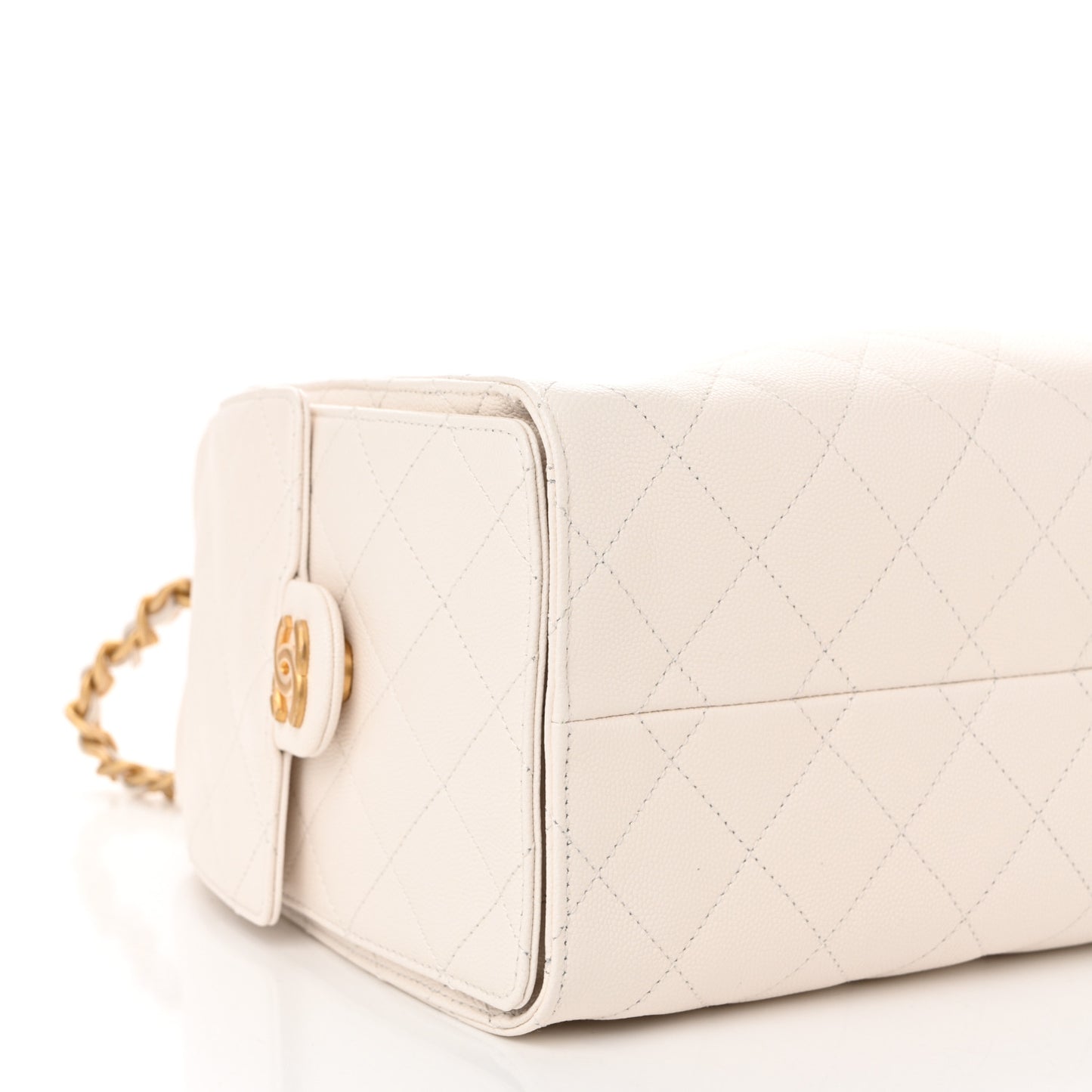 Caviar Quilted Small Chanel 25 Handbag White