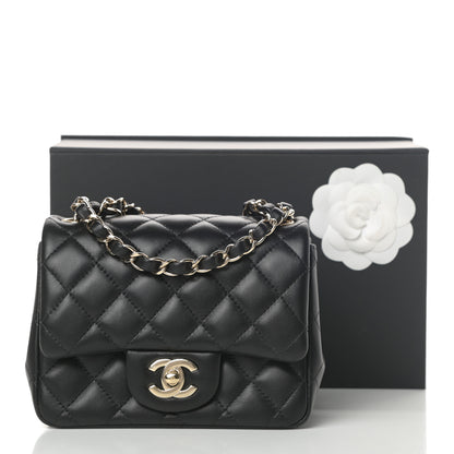 Chanel Lambskin Quilted Mini Square Flap Black 13 of 13