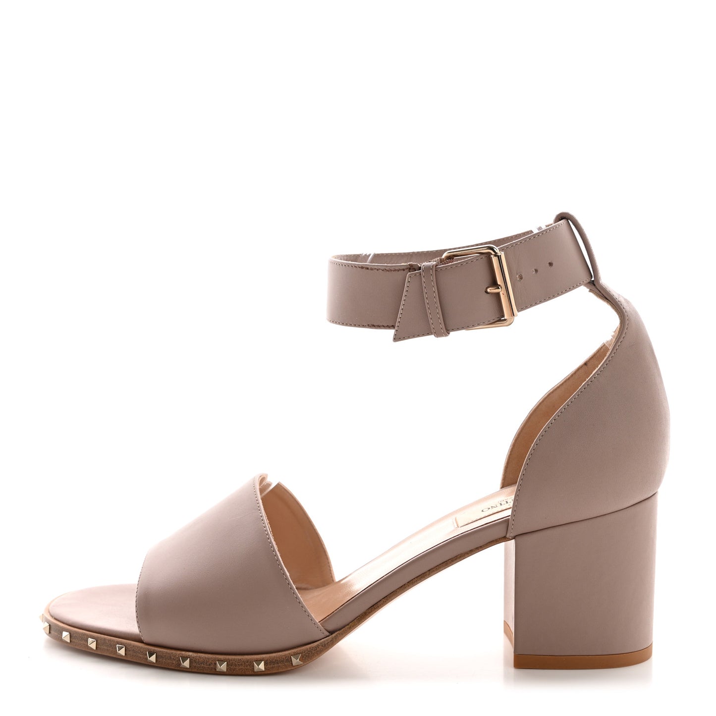 Nappa Soul Rockstud 65mm Sandals 40 Poudre