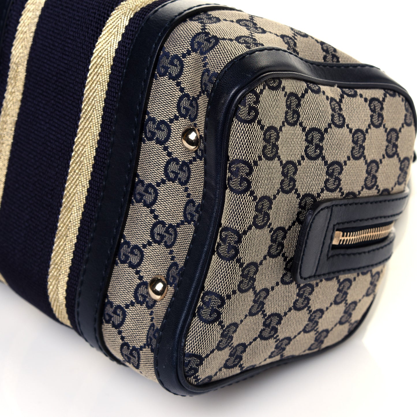 Monogram Vintage Web Small Boston Navy