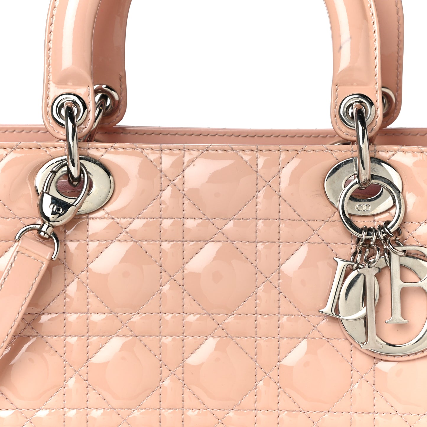 Patent Cannage Medium Lady Dior Light Pink