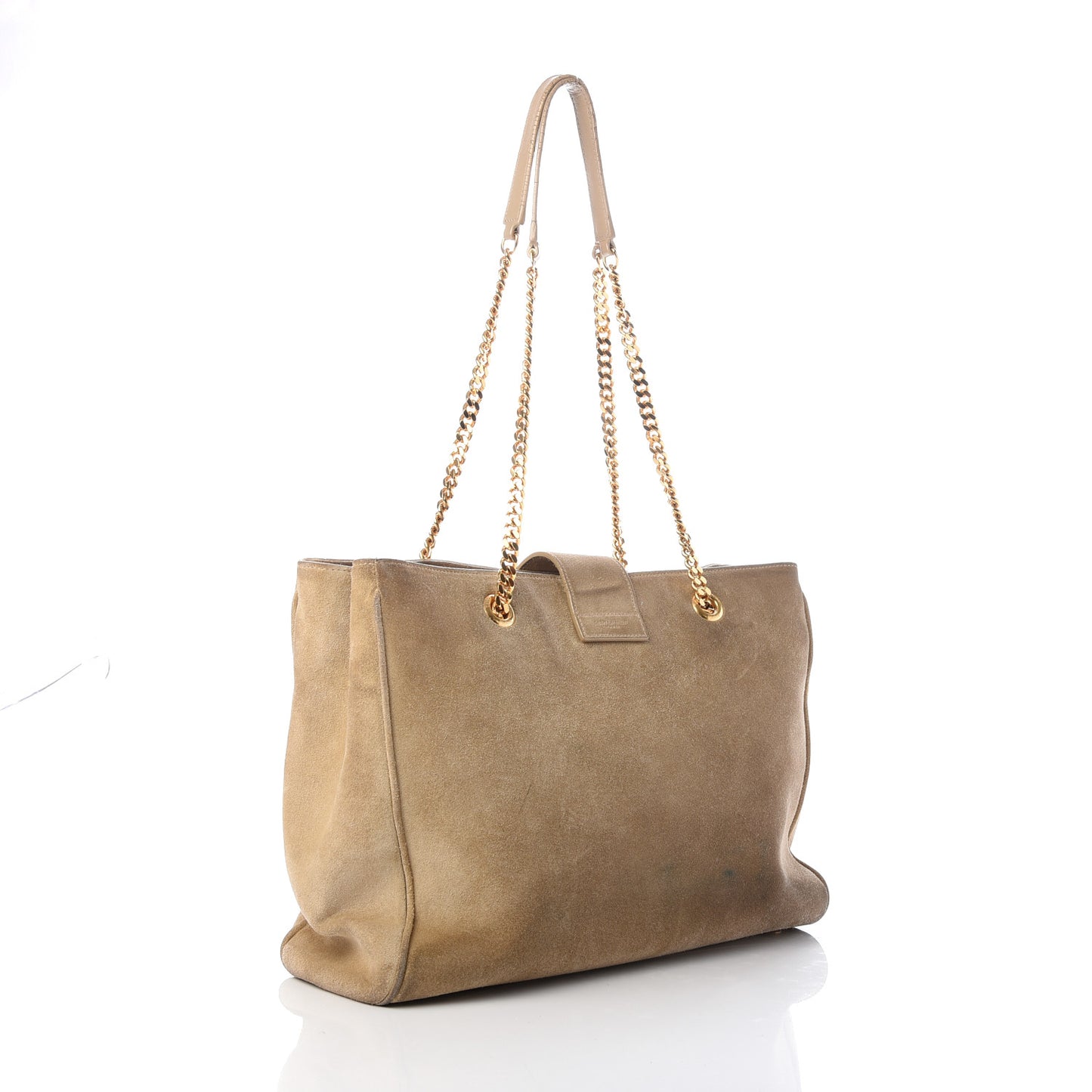 Suede Monogram Cassandre Shopper Beige