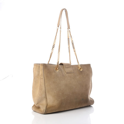 Saint Laurent Suede Monogram Cassandre Shopper Beige 3 of 12
