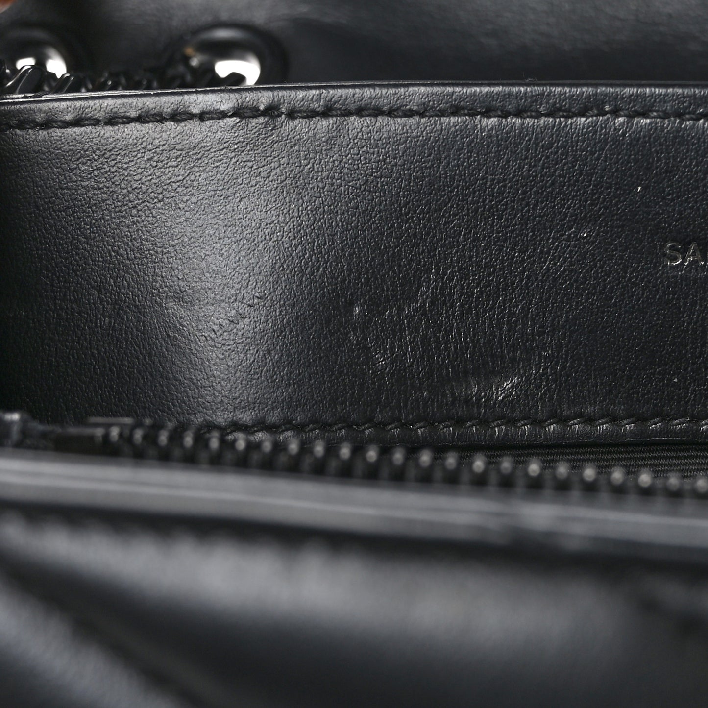 Calfskin Y Quilted Monogram Monochrome Small Loulou Chain Satchel Black