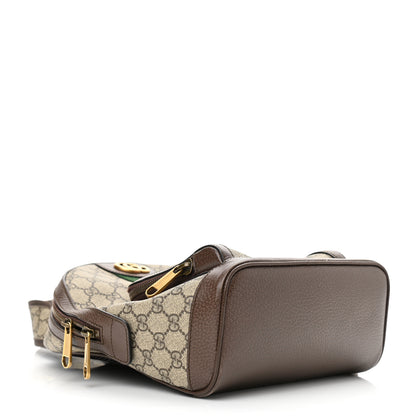 Gucci GG Supreme Monogram Calfskin Web Small Ophidia Day Backpack Beige Ebony New Acero 4 of 10