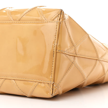 Chanel Patent Quilted Shoulder Bag Beige 12 of 13