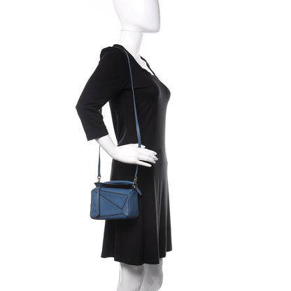 Loewe Calfskin Mini Puzzle Bag Blue 2 of 9