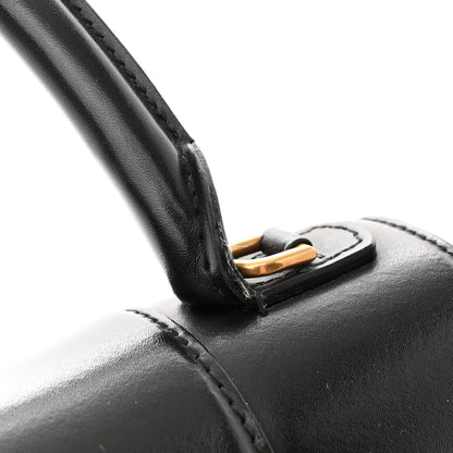 Balenciaga Shiny Box Calfskin Medium Hourglass Top Handle Bag Black 17 of 17