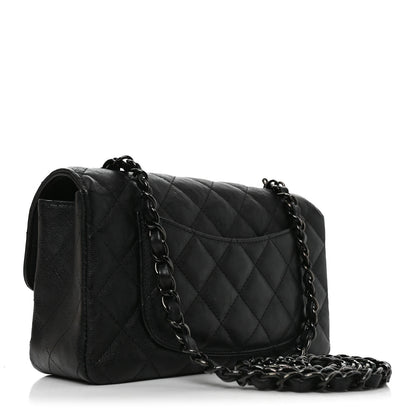 Chanel Crumpled Calfskin Quilted Mini Rectangular Flap So Black 3 of 11