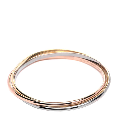 Cartier 18K Pink Yellow White Gold Trinity Bangle Bracelet 16 1 of 4