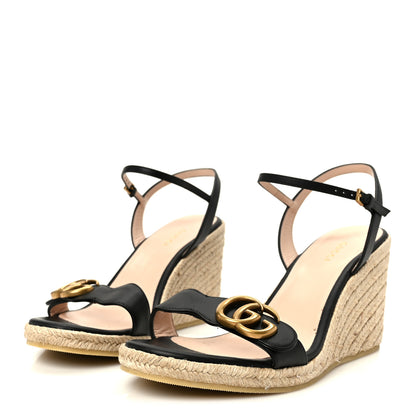 Gucci Galassia Aitana Espadrille 10/95mm Wedge Sandals 39 Black 4 of 12