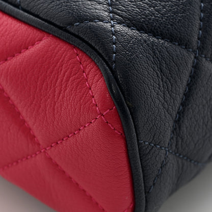 Chanel Goatskin Quilted Tri-Color Medium In & Out Camera Case Navy Turquoise Pink 14 of 14