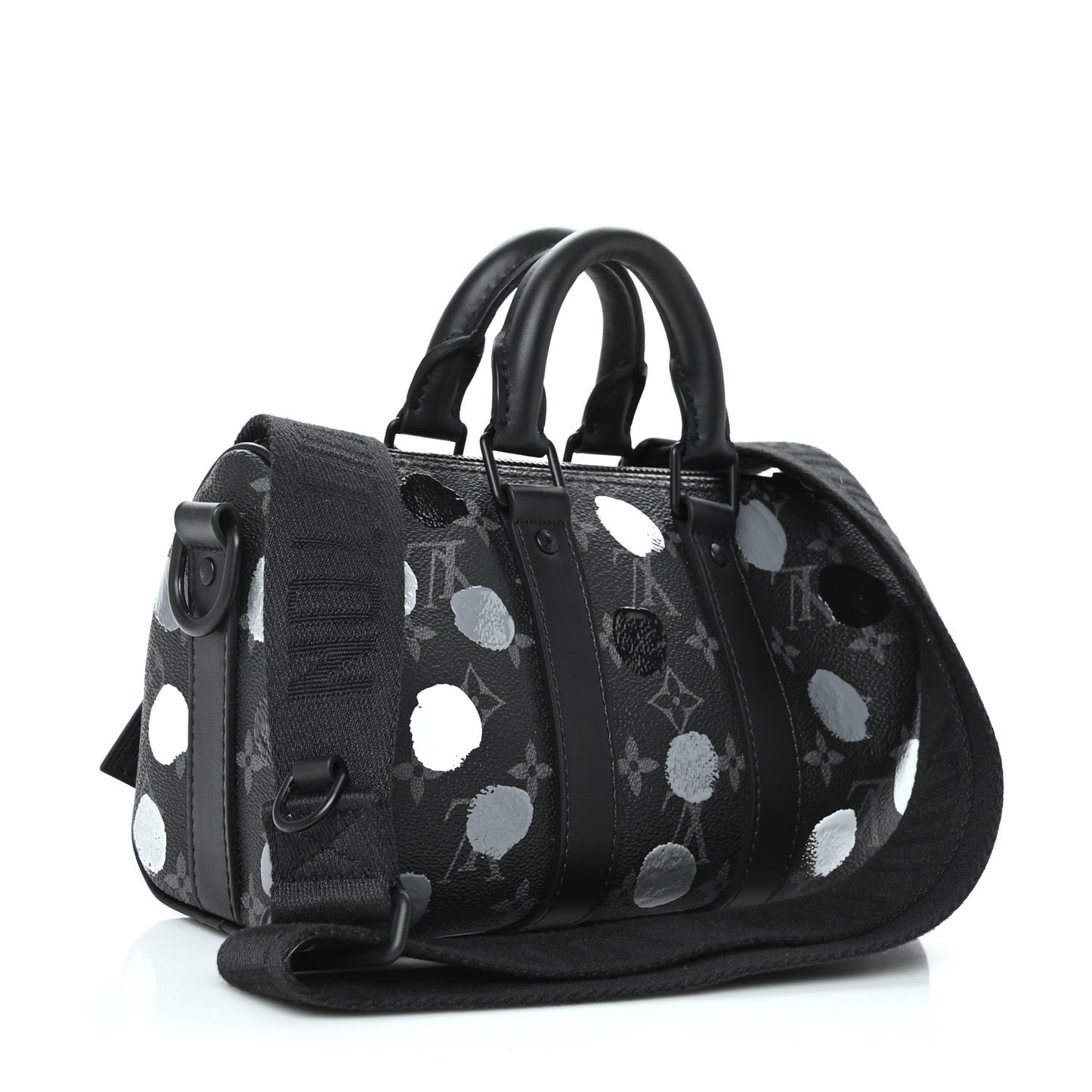 LV X YK Monogram Eclipse Keepall Bandouliere 25 Black Silver