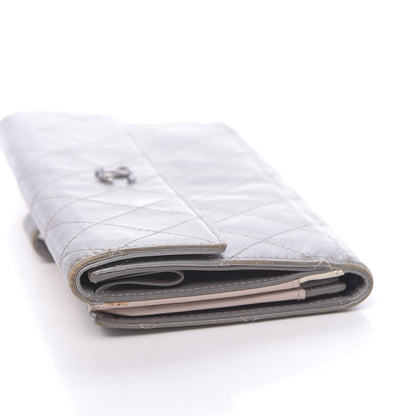Chanel Aged Metallic Calfskin Large Palette Flap Wallet Silver 9 of 14