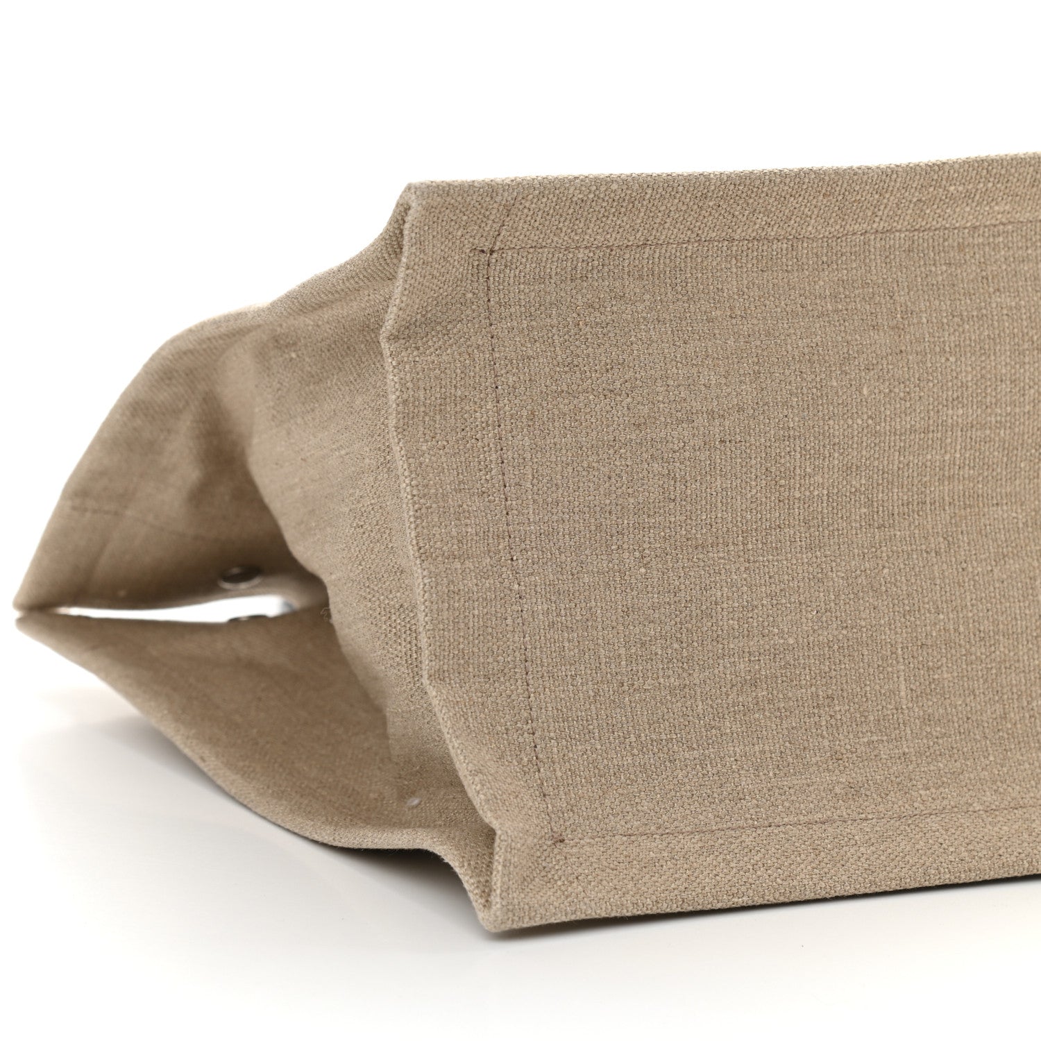 Saint Laurent Linen Calfskin Small Rive Gauche Tote Greggio Natural 9 of 10