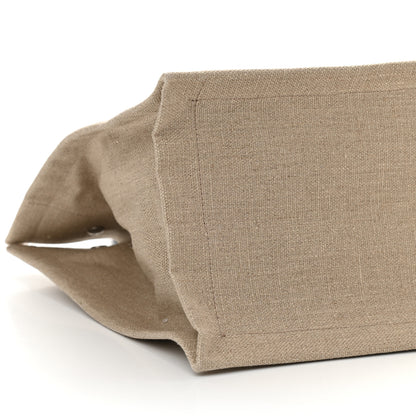 Saint Laurent Linen Calfskin Small Rive Gauche Tote Greggio Natural 9 of 10