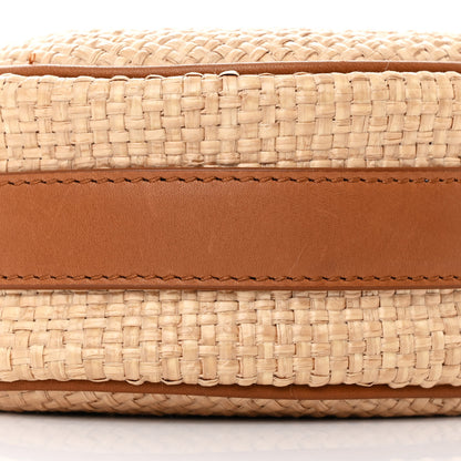 Saint Laurent Raffia Calfskin Round Camera Bag Golden Ecru Brick 9 of 11