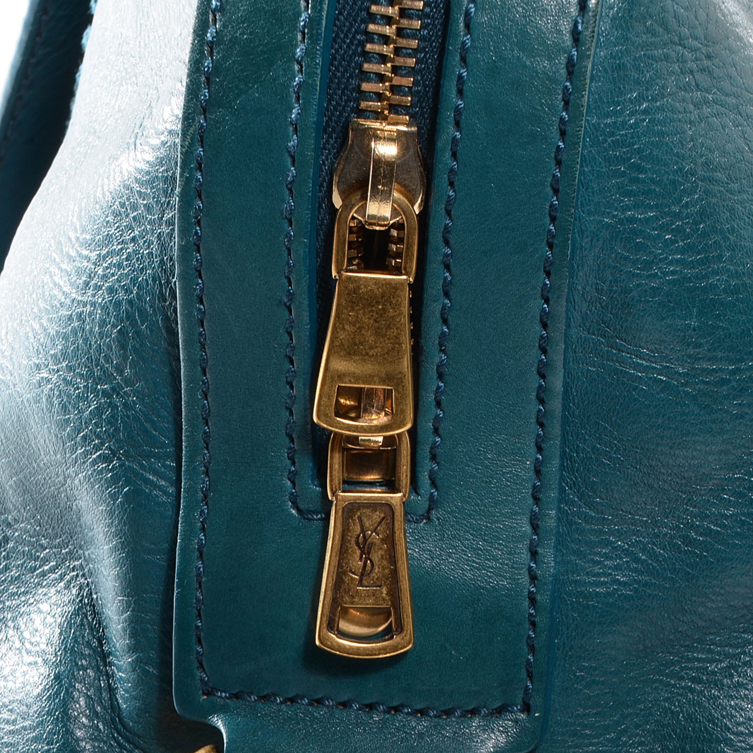 Saint Laurent Leather Oversized Muse Turquoise 9 of 9