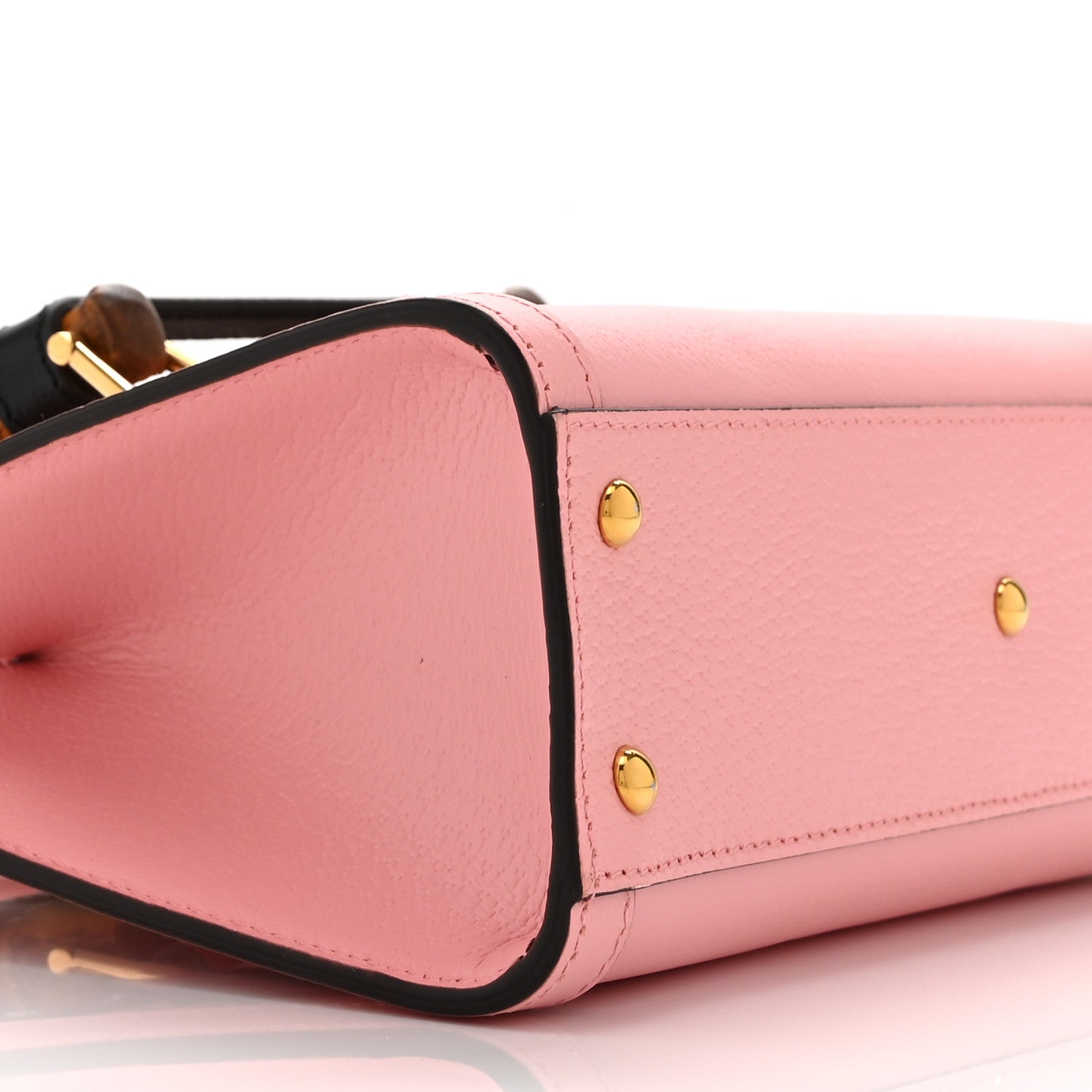 Gucci Textured Dollar Calfskin Web Small Diana Shoulder Bag Wild Rose Black 10 of 11