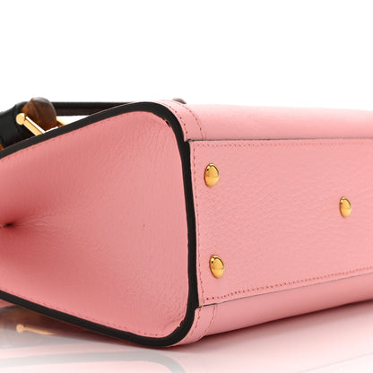 Gucci Textured Dollar Calfskin Web Small Diana Shoulder Bag Wild Rose Black 10 of 11