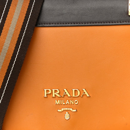 Prada City Calf Pionniere Saddle Bag Ocra Cocco 6 of 24