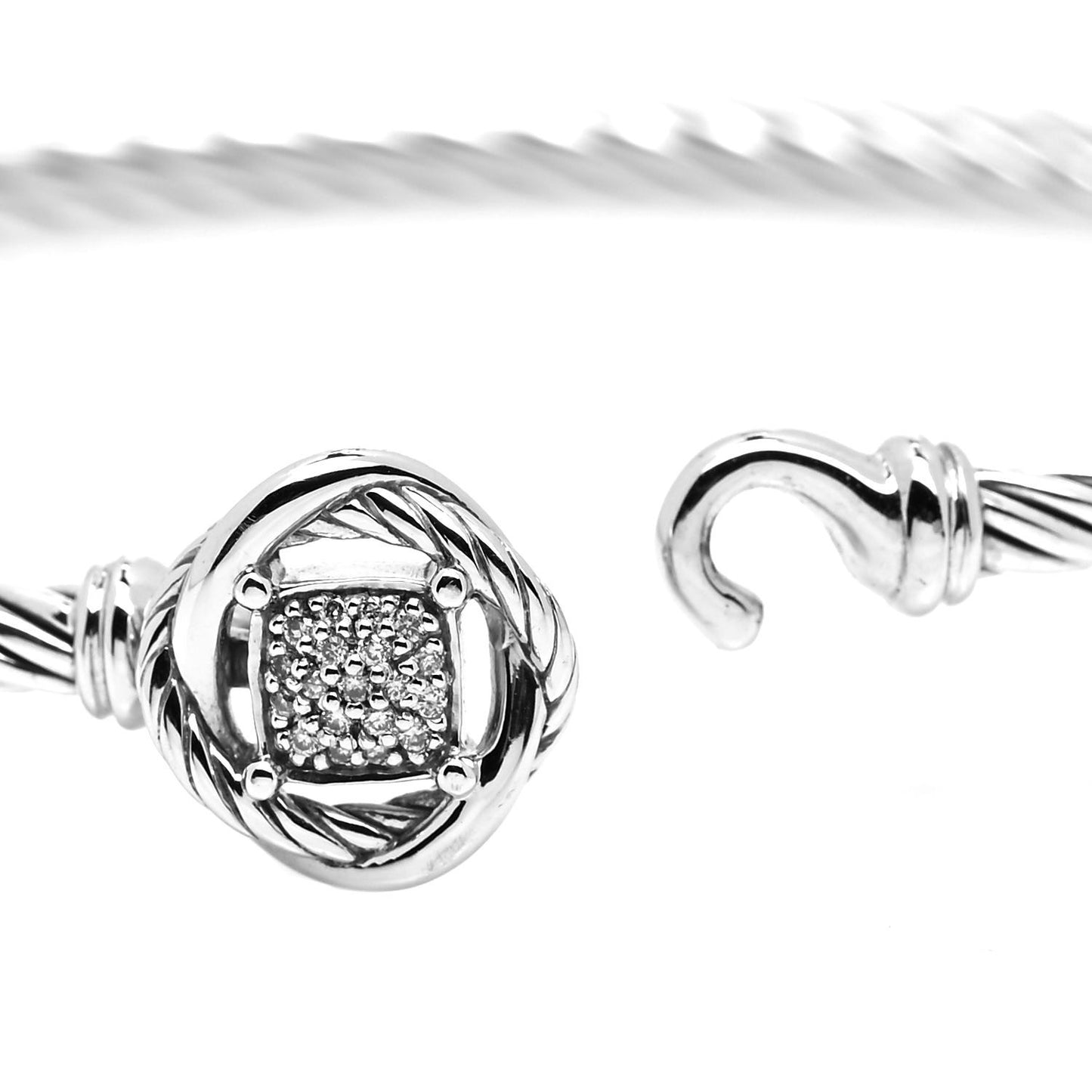 Sterling Silver Diamond 3mm Infinity Bracelet