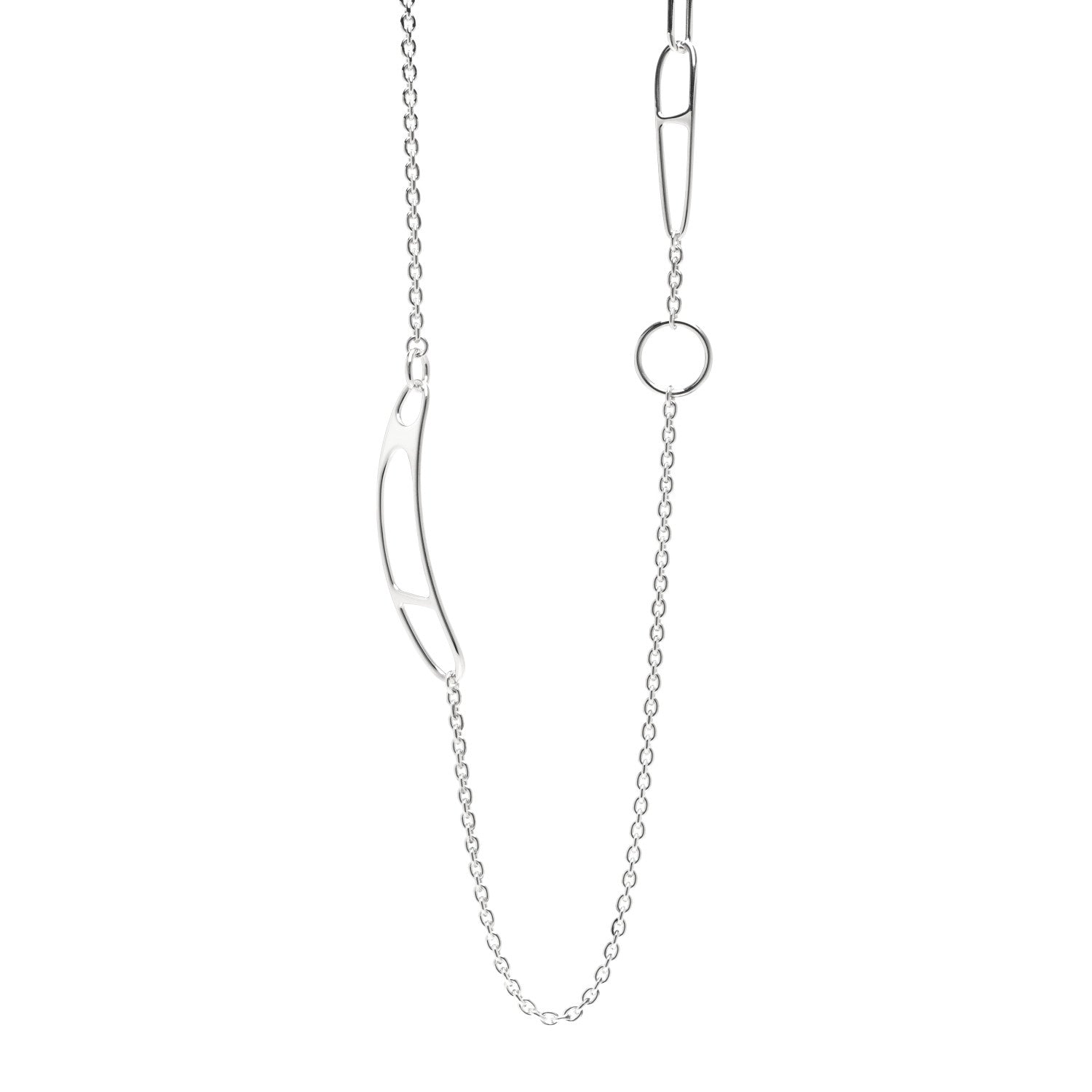 Hermes Sterling Silver Chaine d'Ancre Twist Necklace 1 of 4